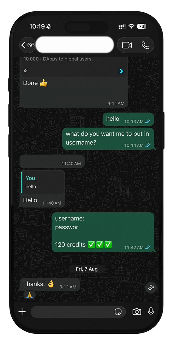 Anonymized Strong 8K reseller feedback message