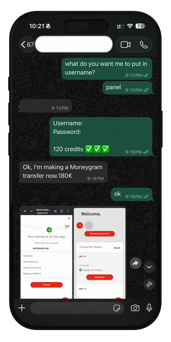 Anonymized Strong 8K customer payment confirmation conversation